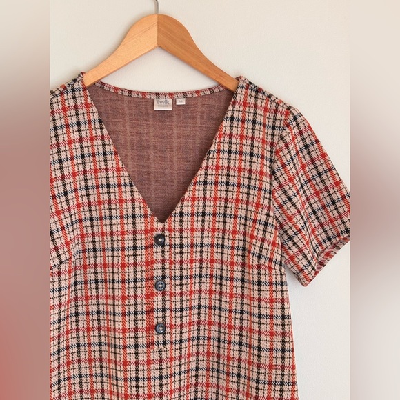 Simons Orange Cream Buttoned A-Line Mini Dress - Picture 2 of 4